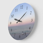 美しいビーチの夕焼け ラージ壁時計 (傾斜)