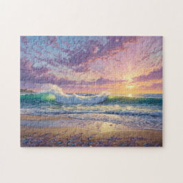 美しいビーチの波と海岸アート ジグソーパズル