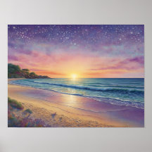 美しいビーチの波と海岸アート