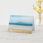 美しいビーチの色彩の記念日カード カード (黄色い花)