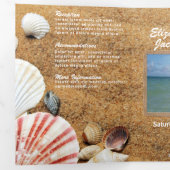 美しいビーチの静けさと写真を兼ねたオールインワンの結婚式 三つ折り招待状 (内部最初)