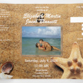 美しいビーチの静けさと写真を兼ねたオールインワンの結婚式 三つ折り招待状 (内部中)