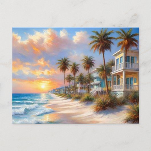 美しいビーチアートハガキ ポストカード (正面)