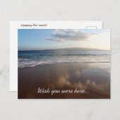 美しいビーチウィッシュユーがここにはがき ポストカード (正面/裏面)