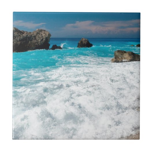 美しいビーチウォーターサーフアロハハワイアン結婚ズ タイル (正面)