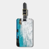 美しいビーチウォーターサーフアロハハワイアン結婚ズ ラゲッジタグ (正面縦)