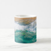美しいビーチクリスタルブルー海 コーヒーマグカップ (中央)