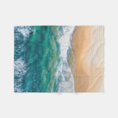 美しいビーチクリスタルブルー海 フリースブランケット (正面(横))