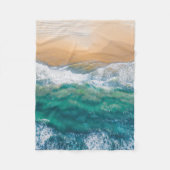 美しいビーチクリスタルブルー海 フリースブランケット (正面)