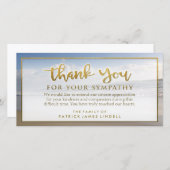 美しいビーチゴールデンサンキューシンパニーカード サンキューカード (正面/裏面)