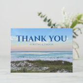 美しいビーチサンセットフォトグラフィー オーダーメイド サンキューカード (スタンド正面)
