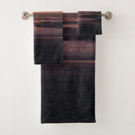 美しいビーチサンセットフォトプリント バスタオルセット