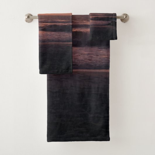 美しいビーチサンセットフォトプリント バスタオルセット (インサイチュ)