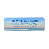 美しいビーチサンセット撮影差出人住所 ラベル (正面)