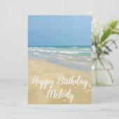 美しいビーチシーサイド撮影ハッピーバースデー カード (スタンド正面)