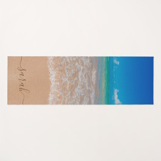 美しいビーチシーヨガマット名前をカスタムする ヨガマット (正面(横))