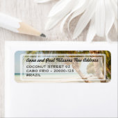 美しいビーチシーン住所 シール (インサイチュ)