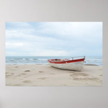 美しいビーチスモールボートブルー海ブルースカイ