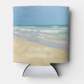 美しいビーチハウスシーショアファミリーモノグラム 缶クーラー (正面)