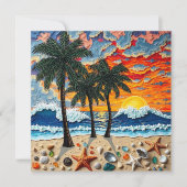 美しいビーチハッピービーチ | ことわざhi シーズンカード (正面)