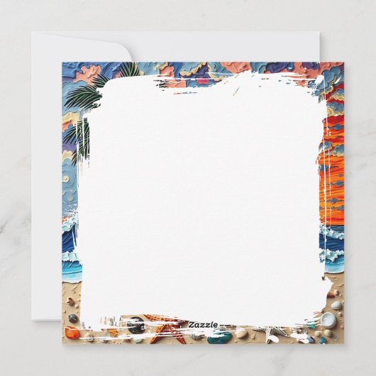 美しいビーチハッピービーチ | ことわざhi シーズンカード (裏面)