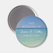 美しいビーチパーソナライズされた写結婚真 マグネット (正面/裏面)