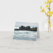 美しいビーチビュー...... カード (黄色い花)