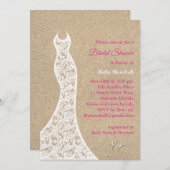 美しいビーチブライダルシャワーへの招待ピンク 招待状 (正面/裏面)