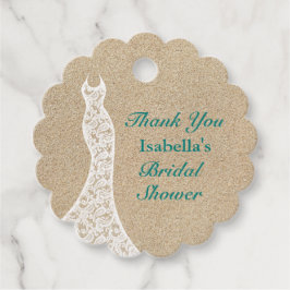 美しいビーチブライダルシャワーサンキューユーターコイズ フェイバータグ