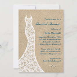 美しいビーチブライダルシャワー招待ターコイズ 招待状