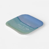 美しいビーチホライパーソナライズされたン結婚ズ ペーパープレート (傾斜あり)