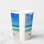 美しいビーチ写真カスタムのシーサイドウェディングパーティー 紙コップ (右)