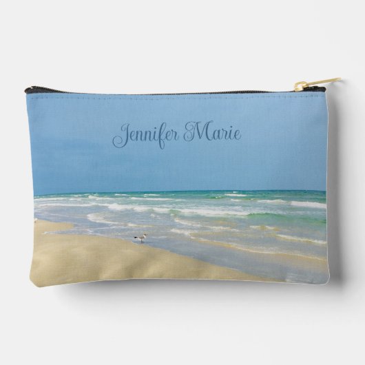 美しいビーチ写真カスタム撮影コースト アクセサリーポーチ (裏面)