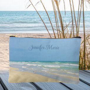 美しいビーチ写真カスタム撮影コースト アクセサリーポーチ
