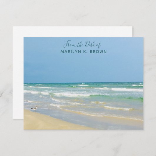 美しいビーチ写真カスタム海辺の文房具 ノートカード (正面/裏面)