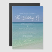 美しいビーチ写真シーサイド結婚ズ マグネット招待状 (正面/裏面)