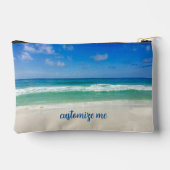美しいビーチ写真パーソナライズされた休暇 アクセサリーポーチ (裏面)