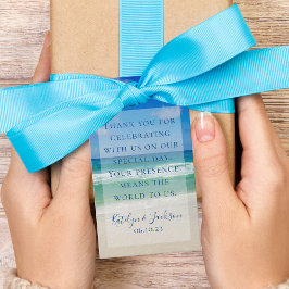 美しいビーチ写真海結婚波 ギフトタグ