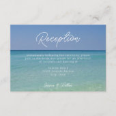 美しいビーチ写真結婚式レセプション エンクロージャーカード (正面)
