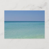 美しいビーチ写真結婚式レセプション エンクロージャーカード (裏面)