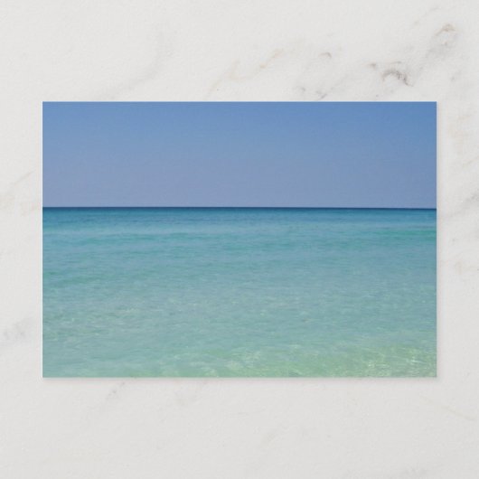 美しいビーチ写真結婚式レセプション エンクロージャーカード (裏面)