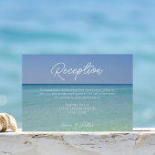 美しいビーチ写真結婚式レセプション エンクロージャーカード