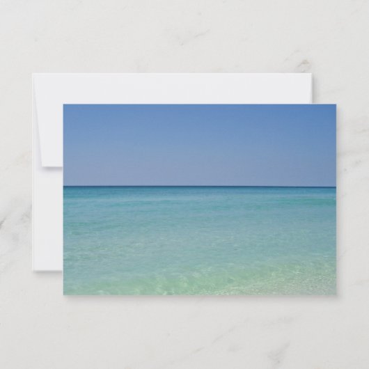 美しいビーチ写真結婚沿岸 出欠カード (裏面)