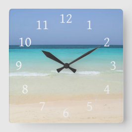 美しいビーチ写真197 スクエア壁時計