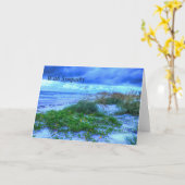 美しいビーチ悔やみや弔慰カード カード (黄色い花)