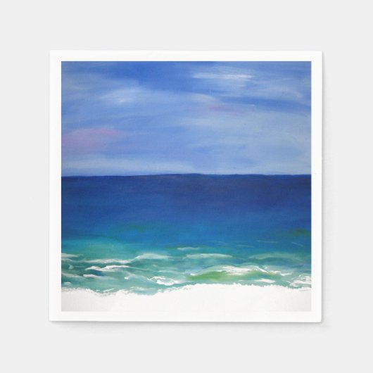 美しいビーチ沿岸紙ナプキン スタンダードカクテルナプキン (正面)