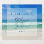 美しいビーチ波結婚写真 ビールラベル (シングルラベル)