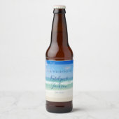 美しいビーチ波結婚写真 ビールラベル (正面)