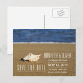 美しいビーチ波 | 日付を保存する 案内ポストカード (正面/裏面)