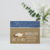 美しいビーチ波 | 日付を保存する 案内ポストカード (スタンド正面)